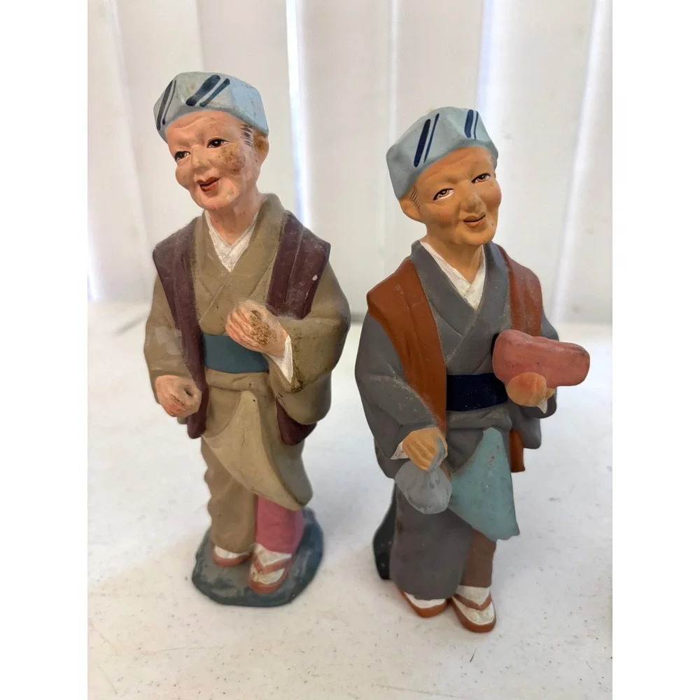 Vintage Hand Painted Nativity‎ Figurines Lot of 6 Mary Wise Men Asian Figures